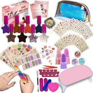 Unicorn Kids Nail Polish Set 960+ Pcs Nail Tools & Decoration Non-Toxic